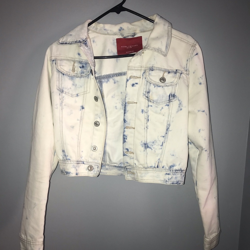 Akira acid wash cropped denim jacket